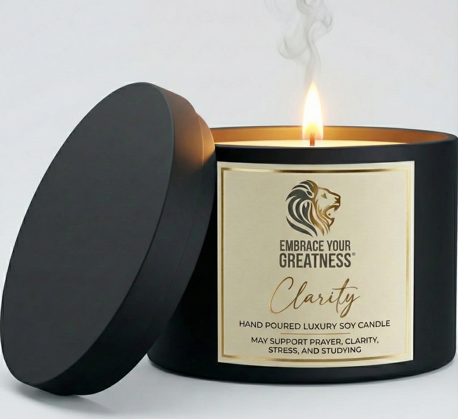 Embrace Your Greatness® Clarity Prayer Candle Black 8 oz