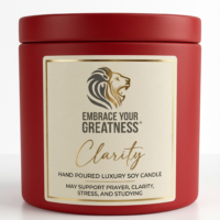 Embrace Your Greatness® Clarity Prayer Candle Red 8 oz