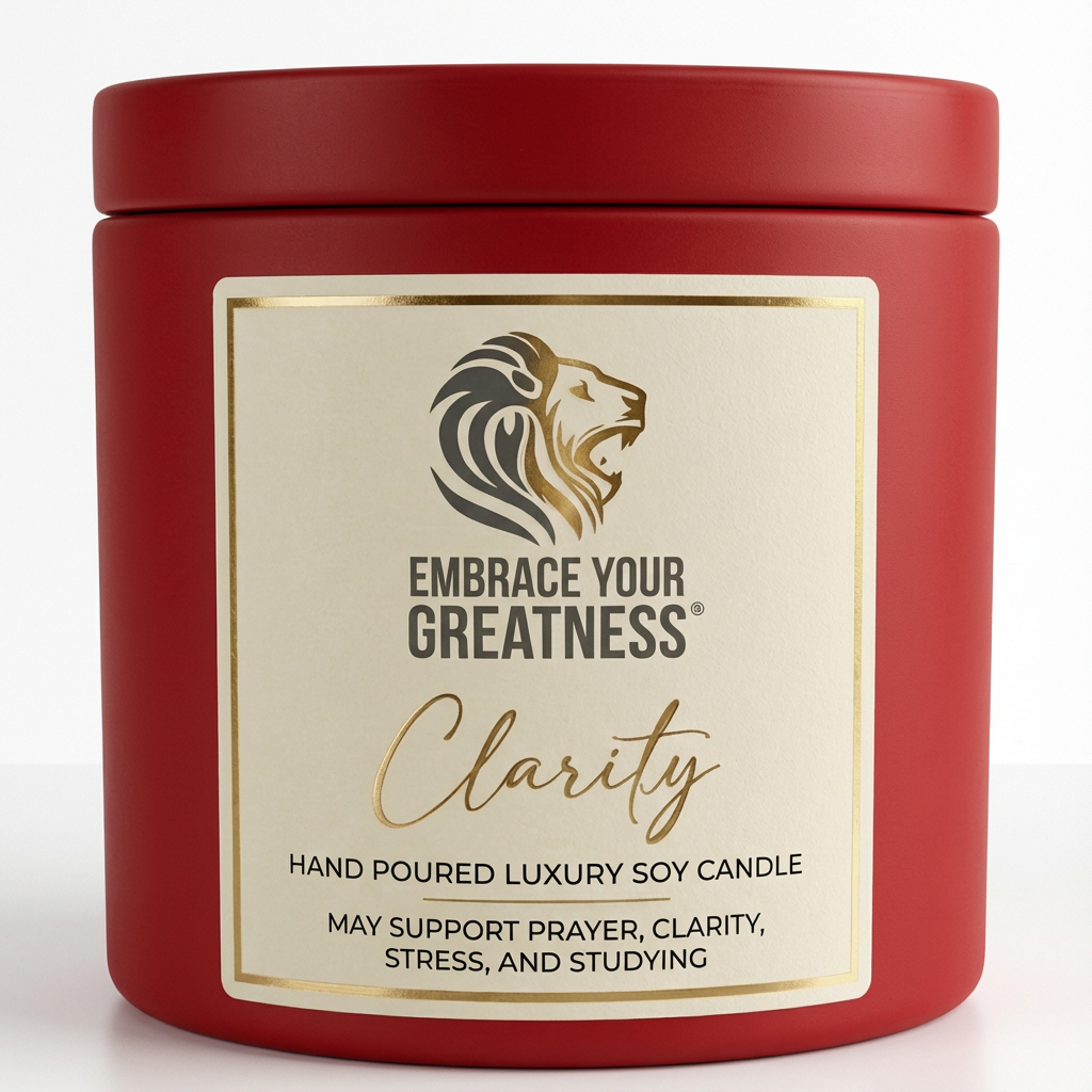 Embrace Your Greatness® Clarity Prayer Candle Red 8 oz