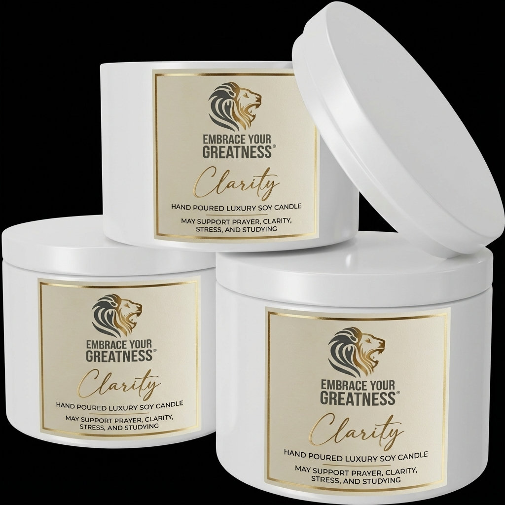 Embrace Your Greatness® Clarity Prayer Candle White 4 oz